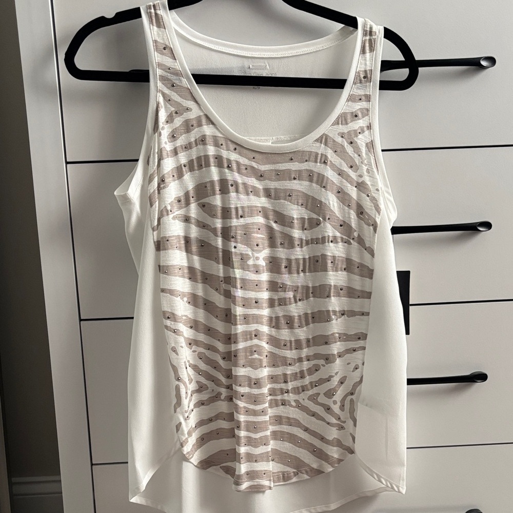 Calvin Klein Jeans Embellished Zebra Tank Top